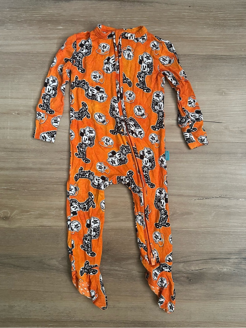 Posh Peanut Disney Mickey Mouse Halloween Black Long Sleeve Zippy Pajamas 6-9